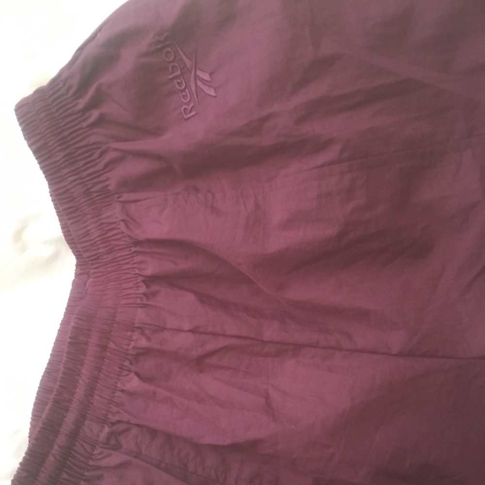 Burgundy Reebok track pants